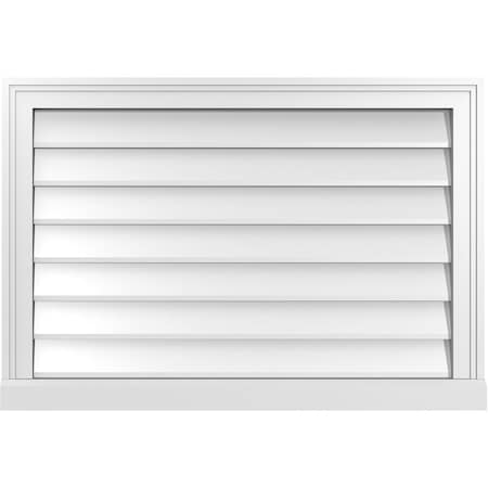 Ekena Millwork Vertical Surface Mount PVC Gable Vent w/ 2"W x 2"H , Brickmould Sill Frame, 32"W x 22"H GVPVE32X2203SN